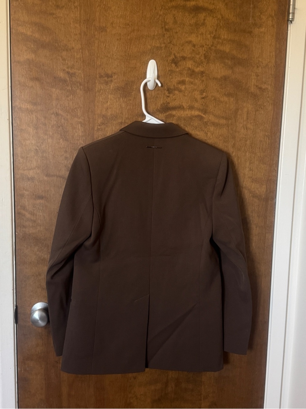 NWOT Calvin Klein Wool Brown Oversized Double-Breasted Blazer - Picture 6 of 7